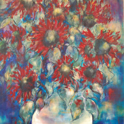 Jan Primmer - Red Sunflowers 90 X 60